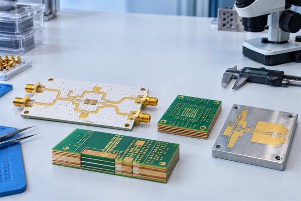 high-frequency PCB manufacturers in Europe, RF laminate and hybrid multilayer capability examples