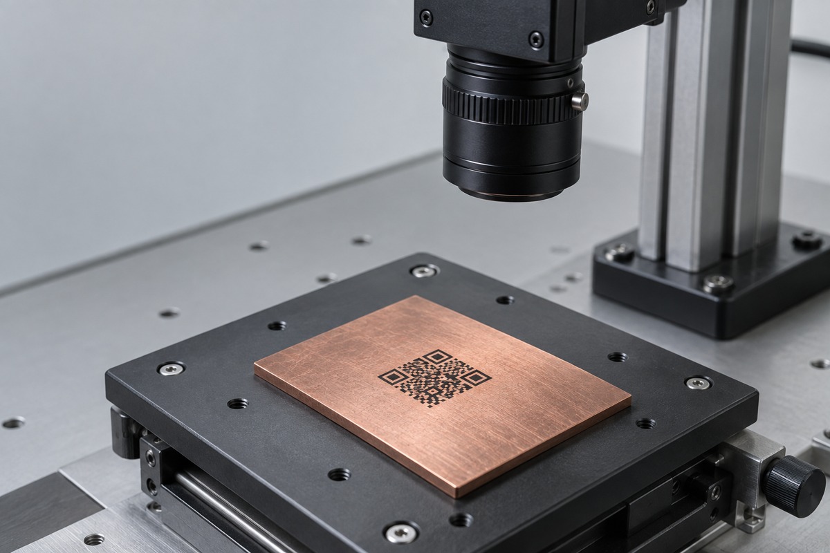QR code marking on copper