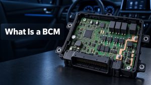 What Is a BCM hero showing a body control module PCB inside a vehicle
