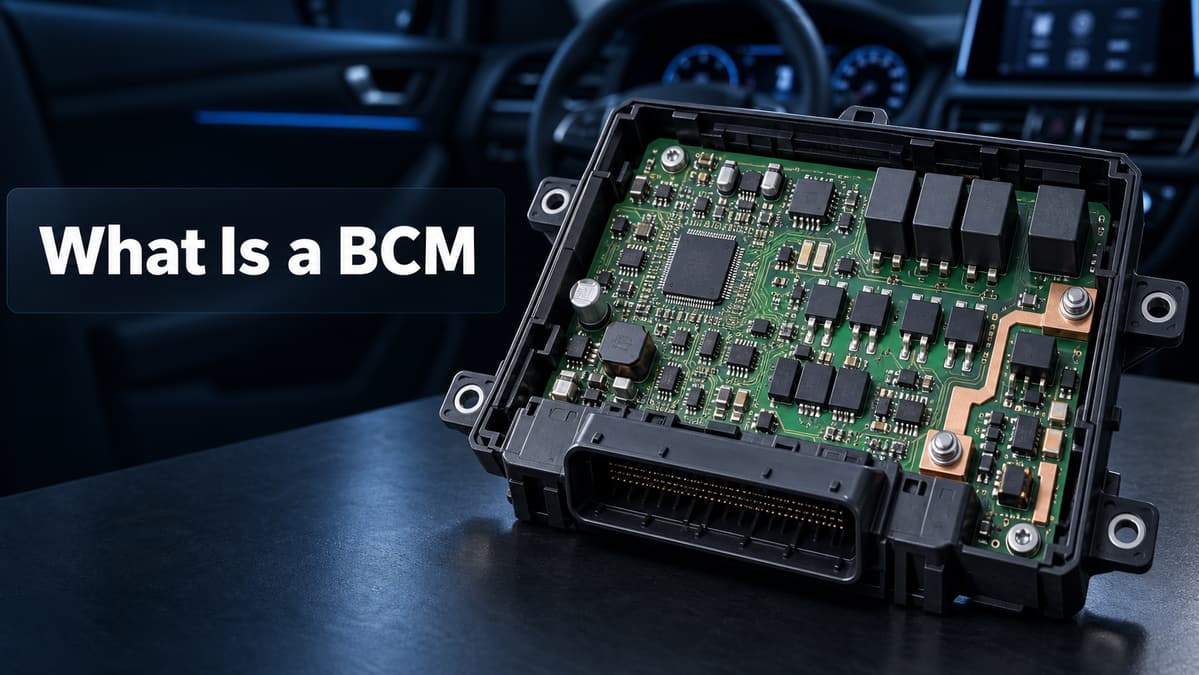 What Is a BCM hero showing a body control module PCB inside a vehicle