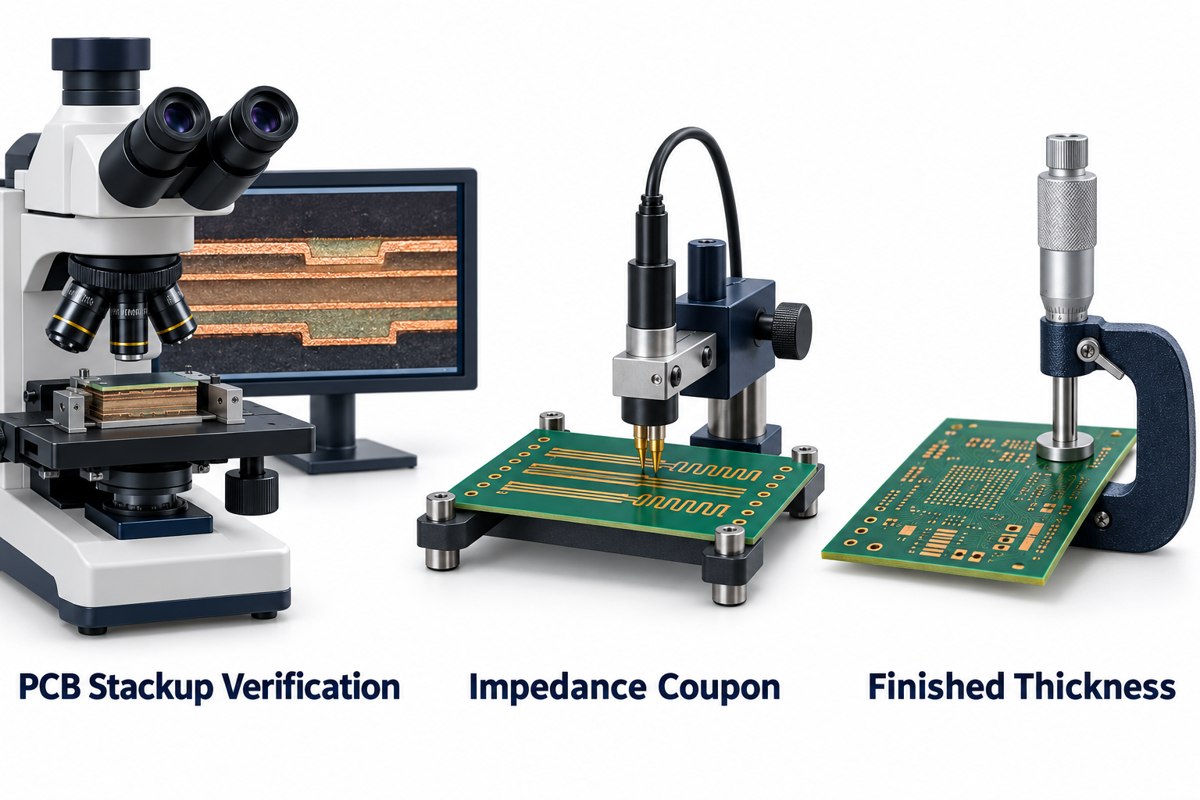 Microsection inspection, impedance coupon testing and finished PCB thickness measurement