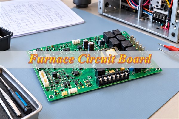 Furnace circuit board with relays, transformer and terminal blocks