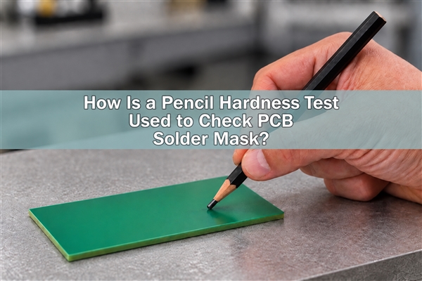 Illustration of a prepared graphite pencil contacting a supported solder-mask test coupon