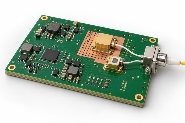 Optoelectronic component assembly on a photonic PCB