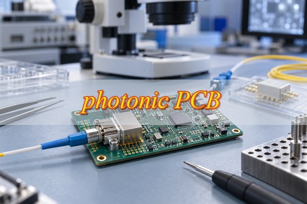 Photonic PCB with optical communication components