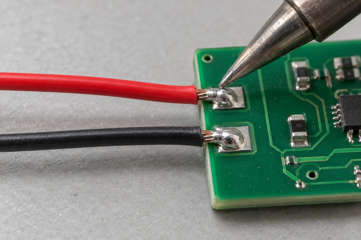 soldering wires to PCB