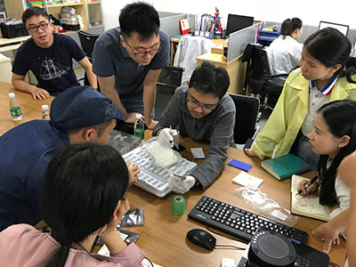 Customers in the meeting room