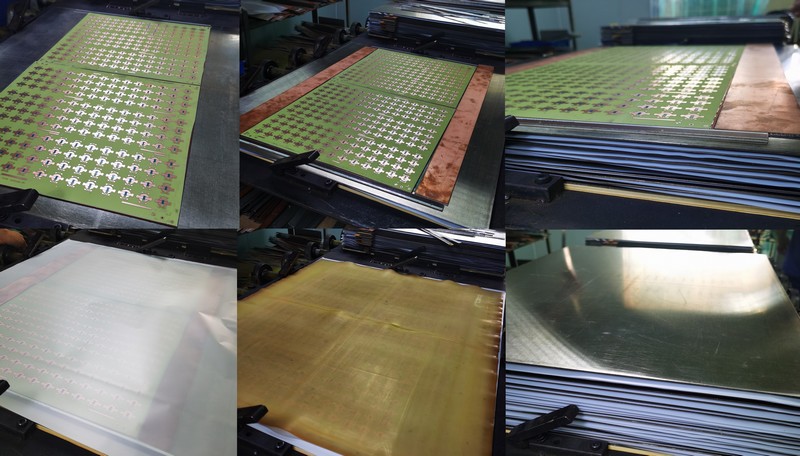 lamination process: laminate & align board before hot process lamination